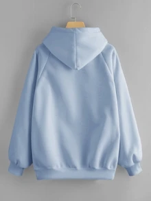 ROMWE Drawstring Raglan Sleeve Hoodie