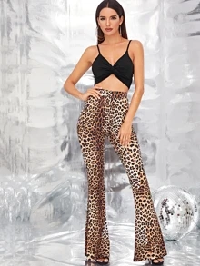 SHEIN Unity Plunging Twist-Front Cropped Cami Top - Black - View 3