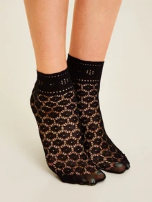 Hollow Out Mesh Socks 3pairs - Clear - View 5