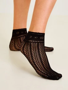 Hollow Out Mesh Socks 3pairs - Clear - View 7