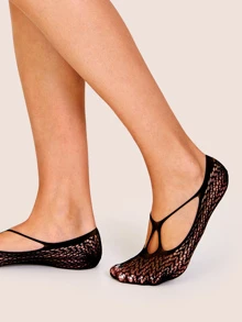 Hollow Out Mesh Socks 5pairs - Black - View 8