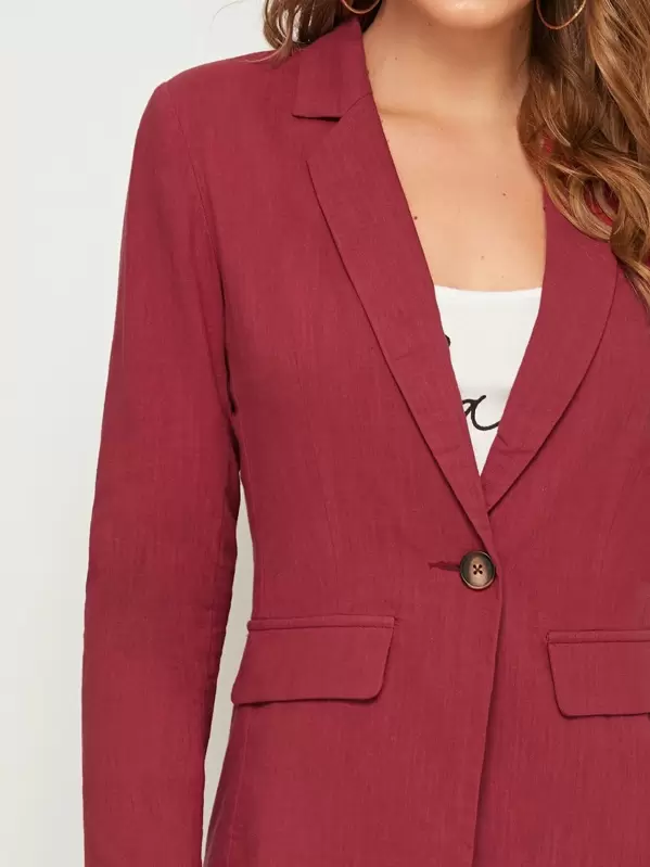 Blazer unicolore avec rangée de boutons | Mode en ligne Blazer unicolore avec rangée de boutons | Mode en ligne
