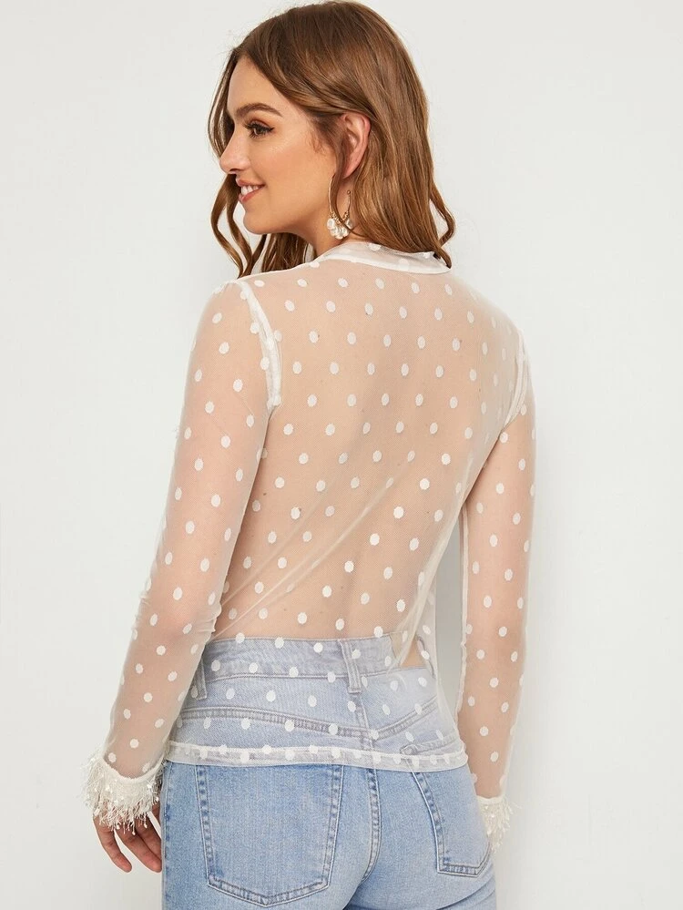 fluffy mesh top