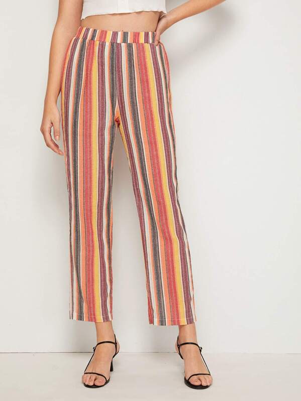 rainbow striped pants