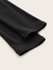 SHEIN EZwear Áo nữ Trọn gói màu trơn màu đen Gợi cảm - màu đen - Xem 3