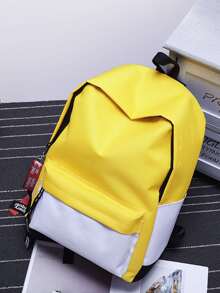 حقيبة ظهر مزخرف بشريط شعار بألوان متجانسة - متعدد الألوان - مشاهدة 3