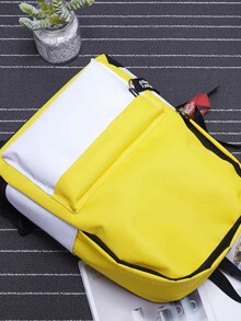 حقيبة ظهر مزخرف بشريط شعار بألوان متجانسة - متعدد الألوان - مشاهدة 4