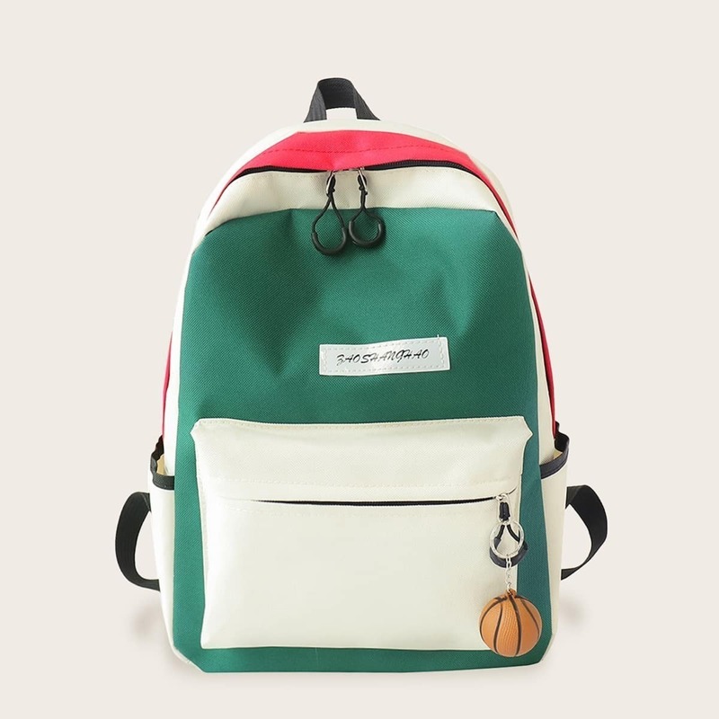 

Basketball Decor Pocket Front Backpack, Multicolor