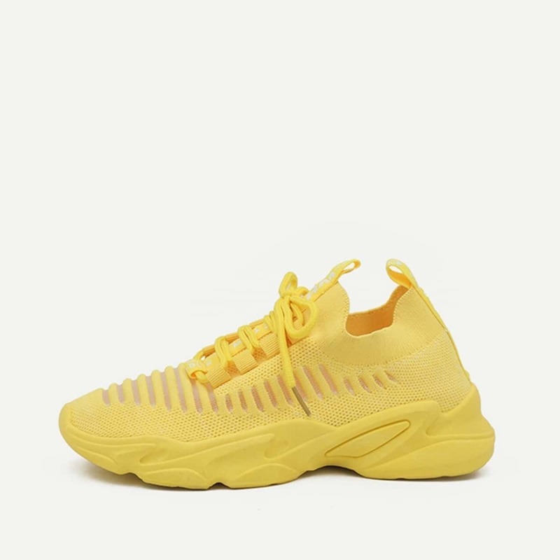 

Lace-up Front Cut Out Detail Sneakers, Yellow