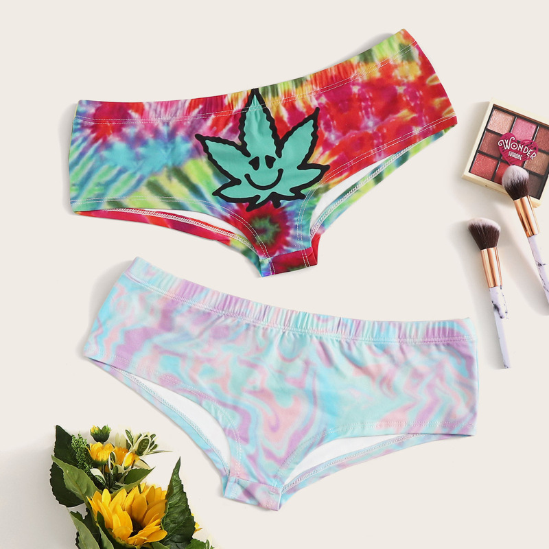 

Mixed Print Tie Dye Panty Set 2pack, Multicolor