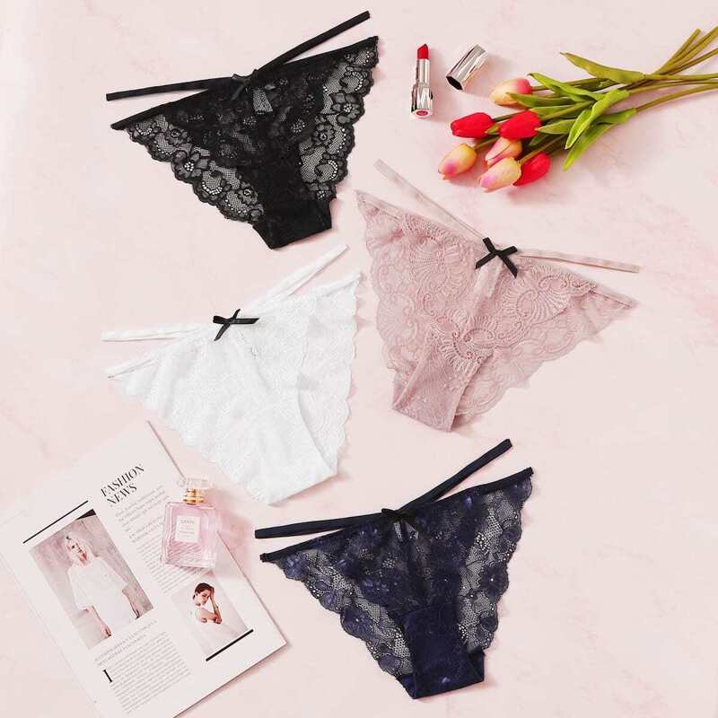 

Floral Lace Panty Set 4pack, Multicolor