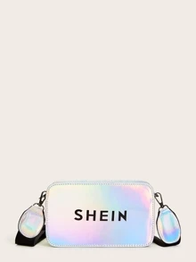 SHEIN Logo Laser Bag - Silver - View 1