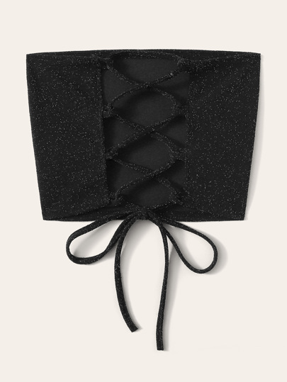 Black Sparkly Glitter Tube Top