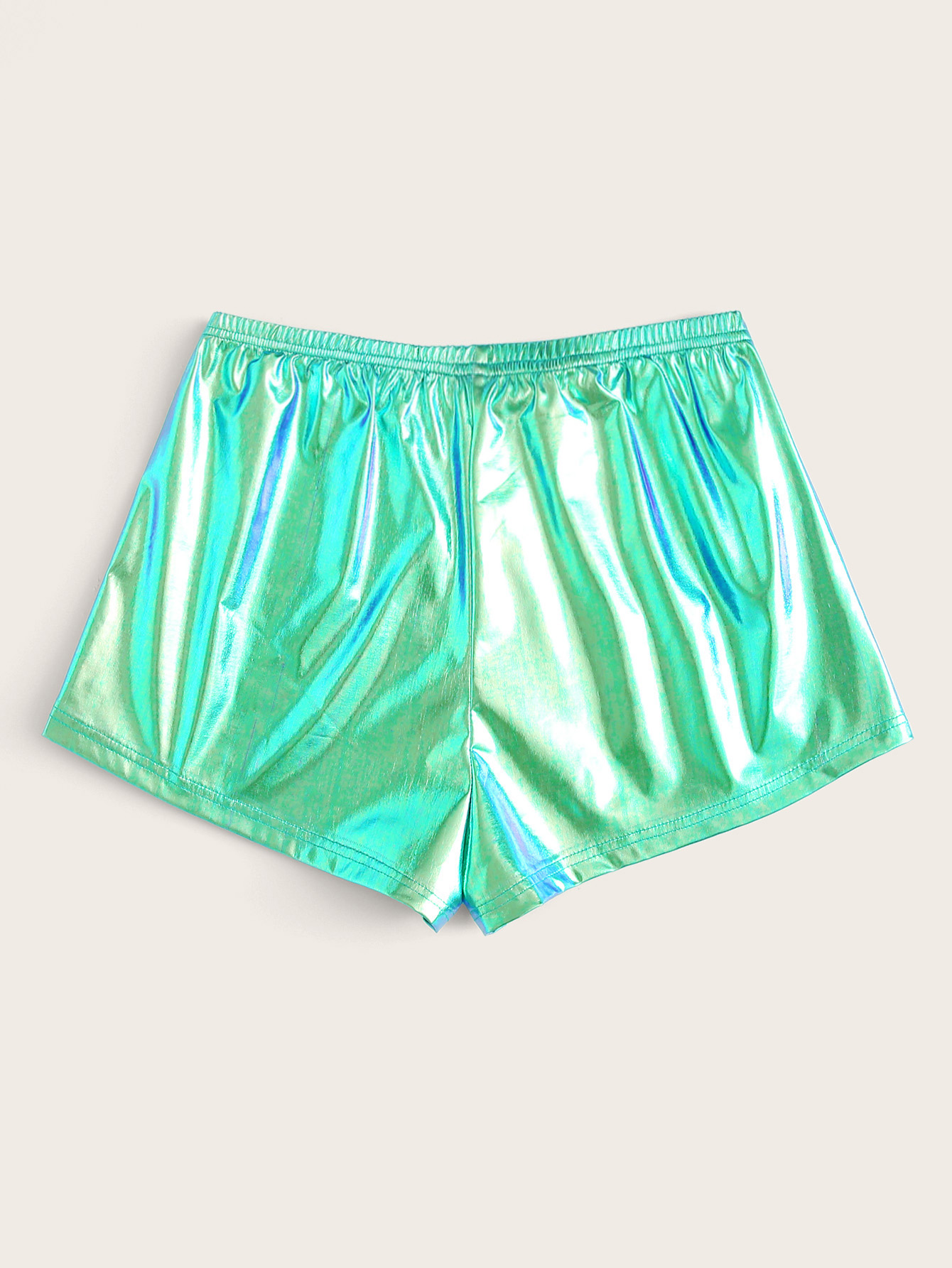 SHEIN Shorts de color metálico con 
