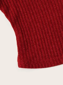 SHEIN 羅紋針織吊帶上衣 - 酒紅色 - 查看 4