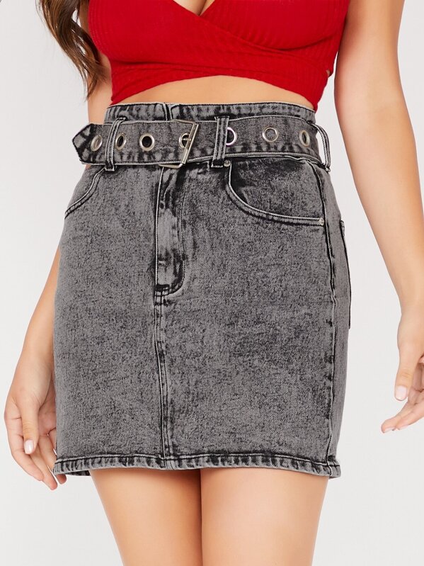 acid denim skirt