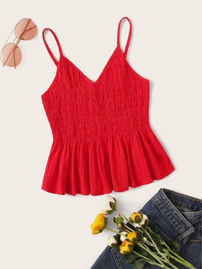 Top de tirante fruncido bajo fruncido