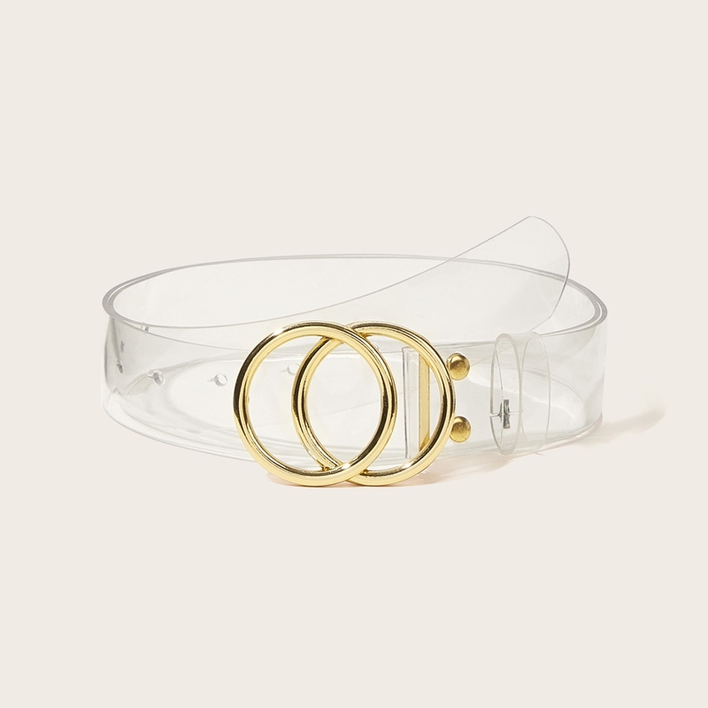 

Double O-ring Buckle Transparent Belt, Clear
