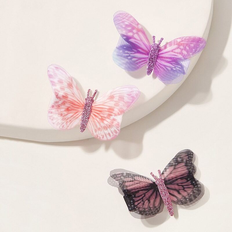 

Butterfly Decor Hairpin Set 3pcs, Multicolor