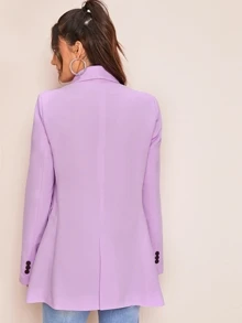 Blazer con botones de cuello esmoquin - Lila Púrpura - Ver 2
