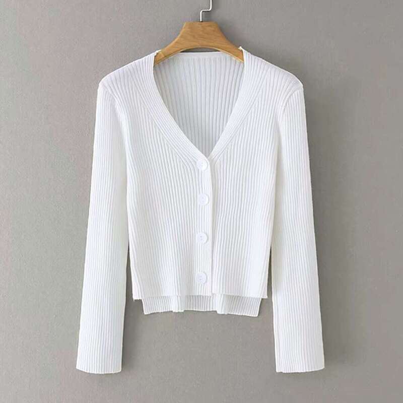 

Dip Hem Button Through Cardigan, White