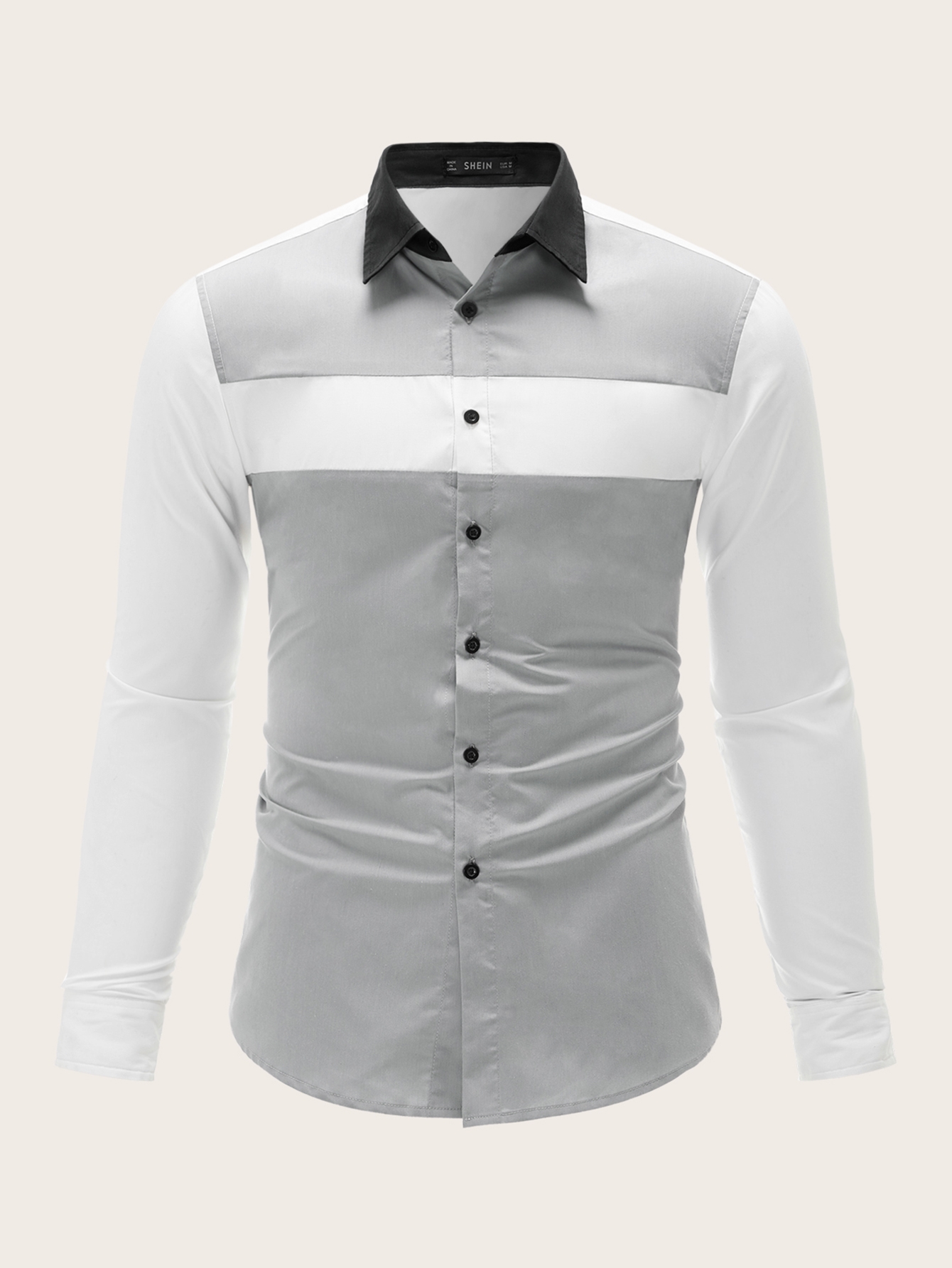 Camisa de hombres de color combinado de cuello en contraste Camisa de hombres de color combinado de cuello en contraste