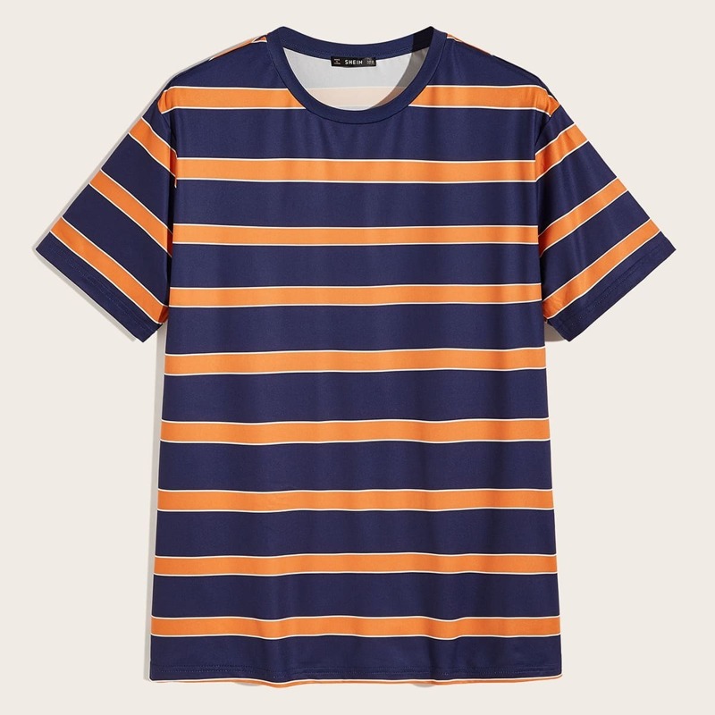 

Guys Two Tone Striped Tee, Navy