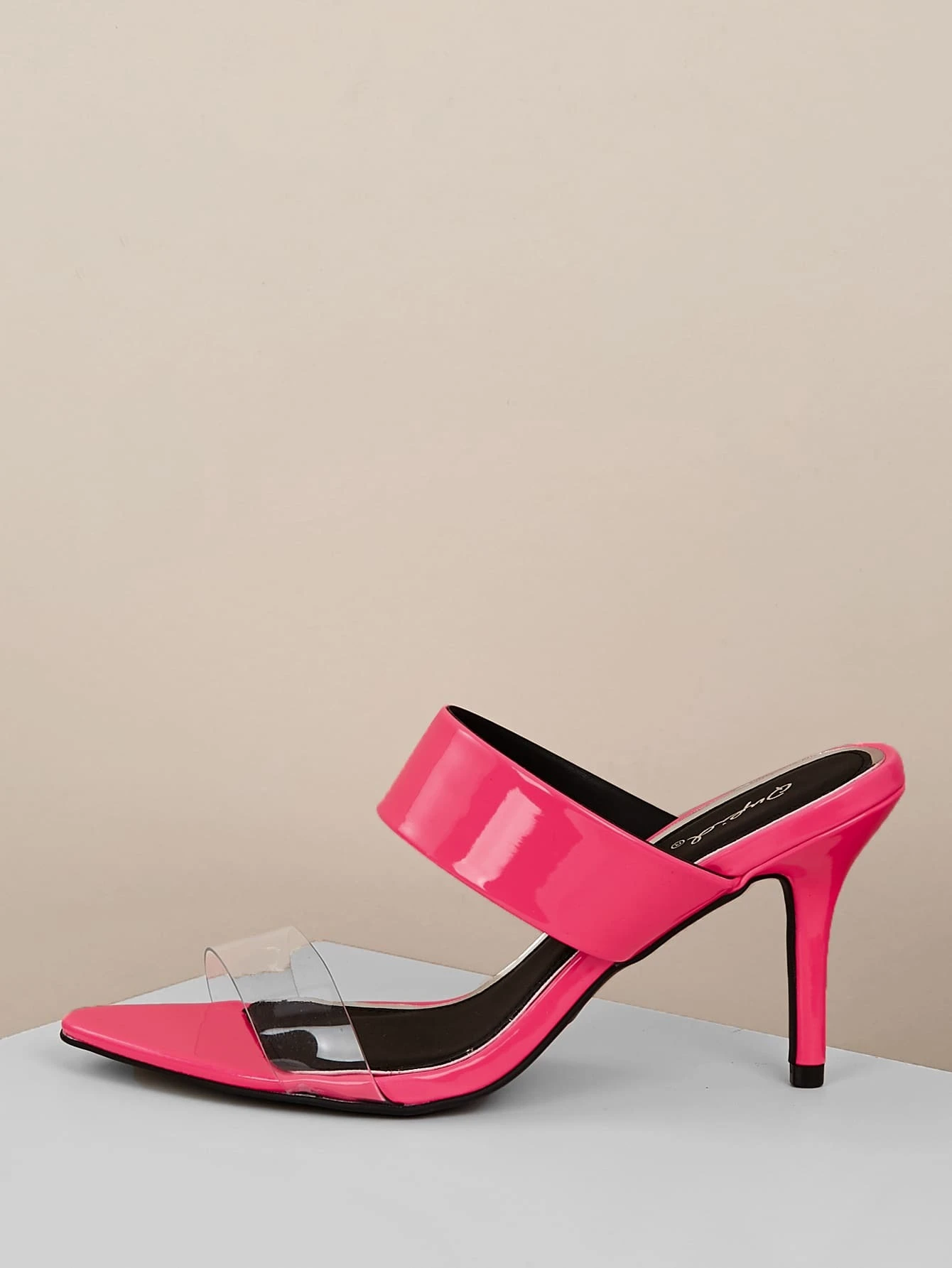 neon pink kitten heels