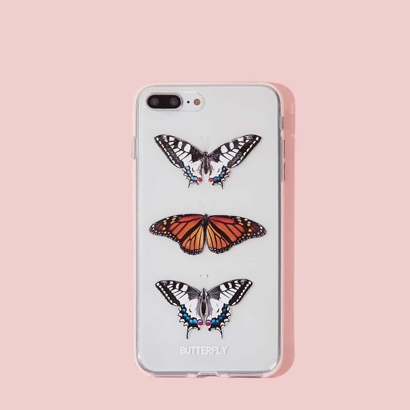 

Butterfly Print Clear iPhone Case