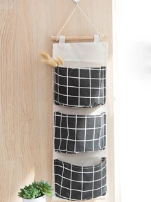 Grid Pattern Wall Hanging Storage Bag 1pc - Multicolor - View 6