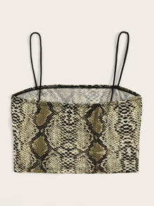 SHEIN Privé Snakeskin Print Cami Top - Multicolor - View 2
