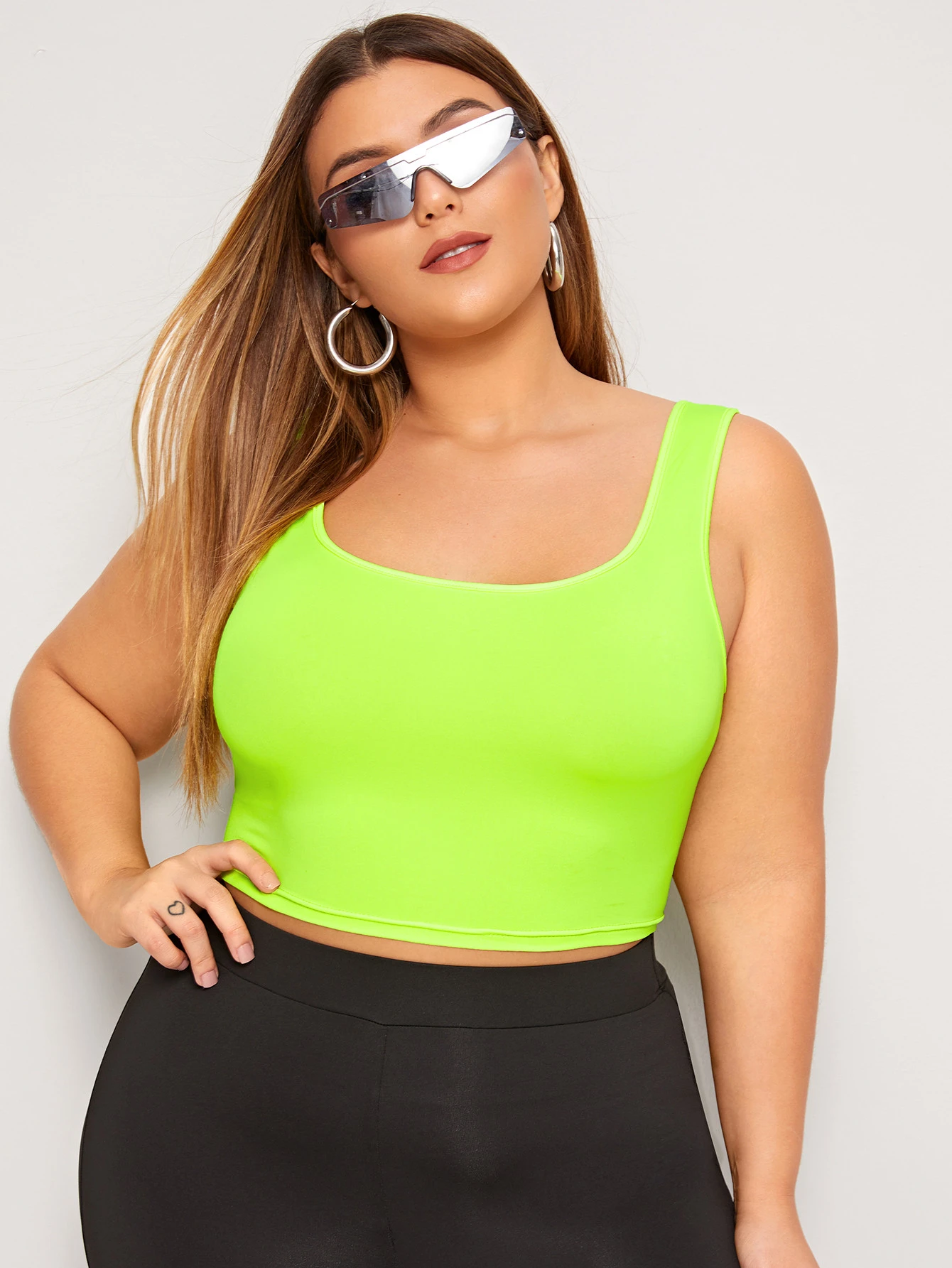 plus size neon yellow top