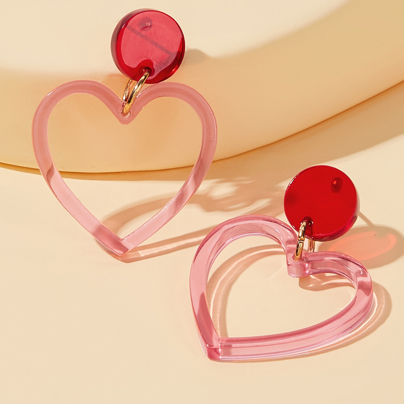 

Heart Drop Earrings 1pair, Multicolor