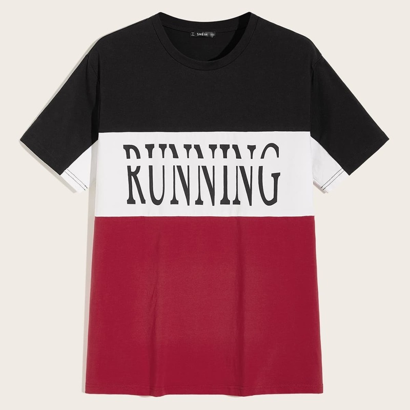 

Guys Letter Graphic Colorblock Tee, Multicolor