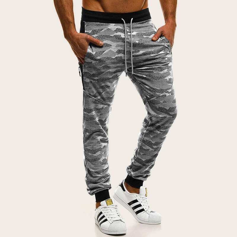 

Guys Camo Print Drawstring Waist Sweatpants, Multicolor