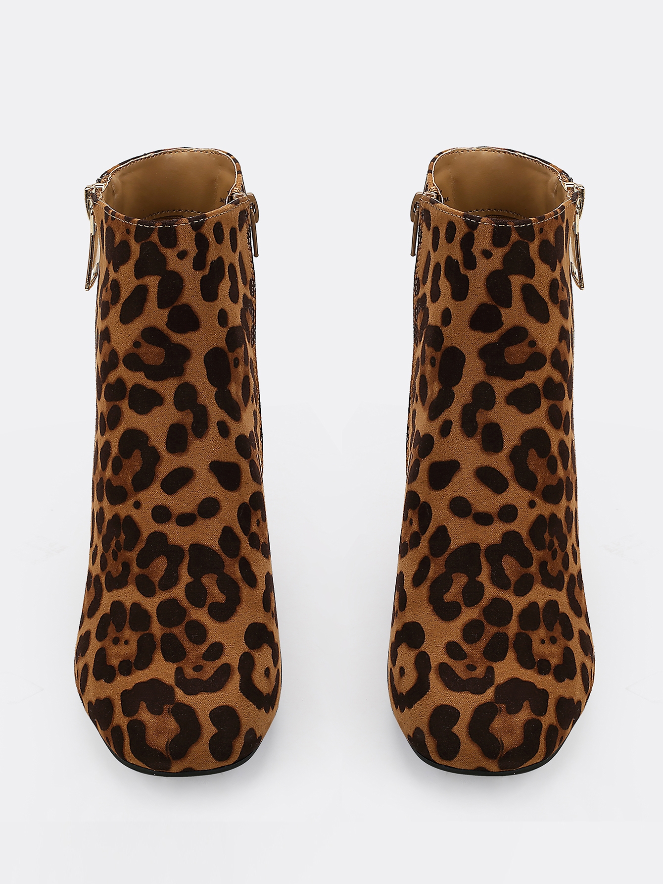 chunky heel leopard booties