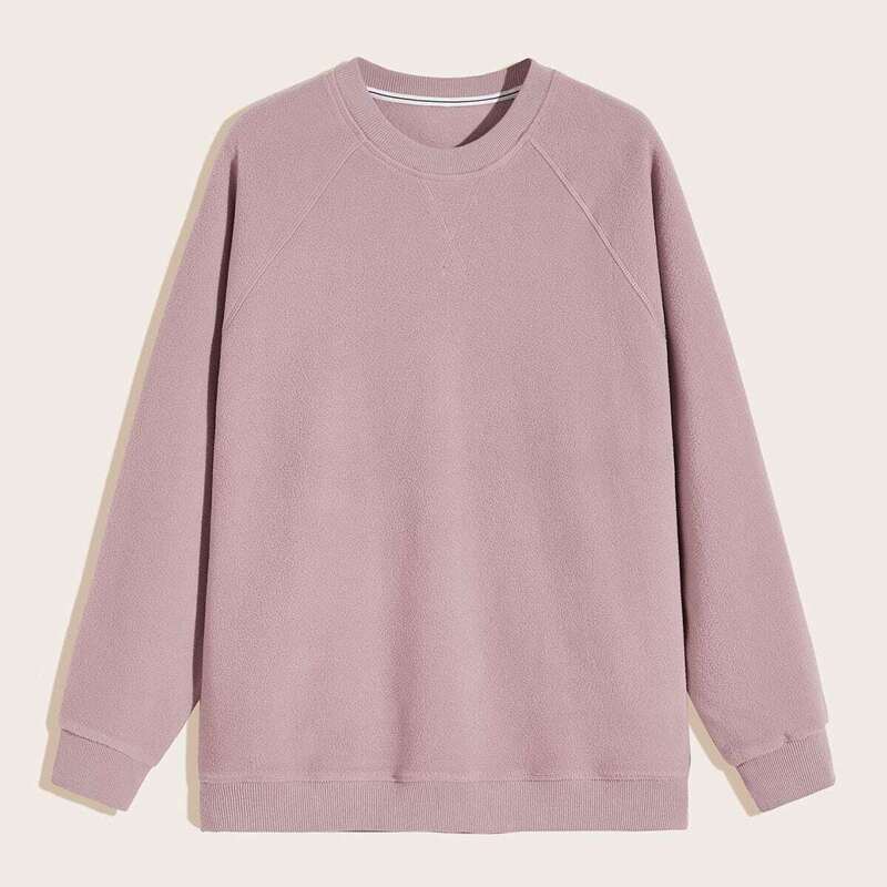 

Guys Raglan Sleeve Solid Sweatshirt, Pink