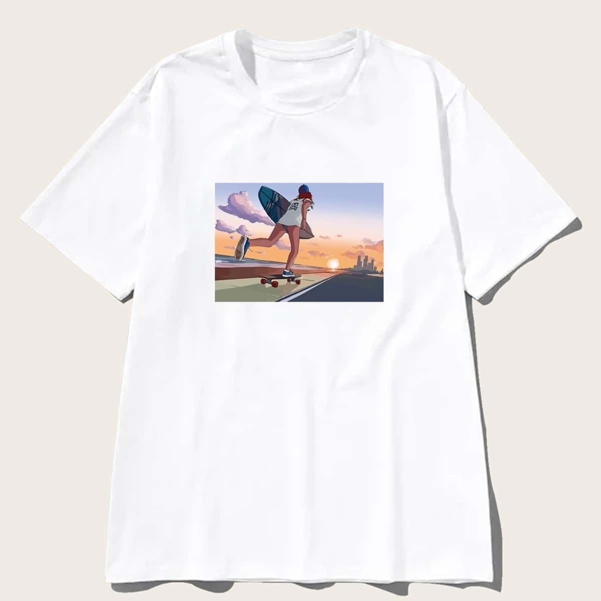 

Guys Cartoon Print Tee, White