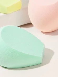 Esponja de maquillaje tipo huevo de pudín, entrega de color aleatorio, esponja de maquillaje respirable y fácil de llevar, esponja de maquillaje seca y húmeda para lociones faciales mixtas, herramienta de belleza preferida, libre de líquido, crema y polvo - Multicolor - Ver 3