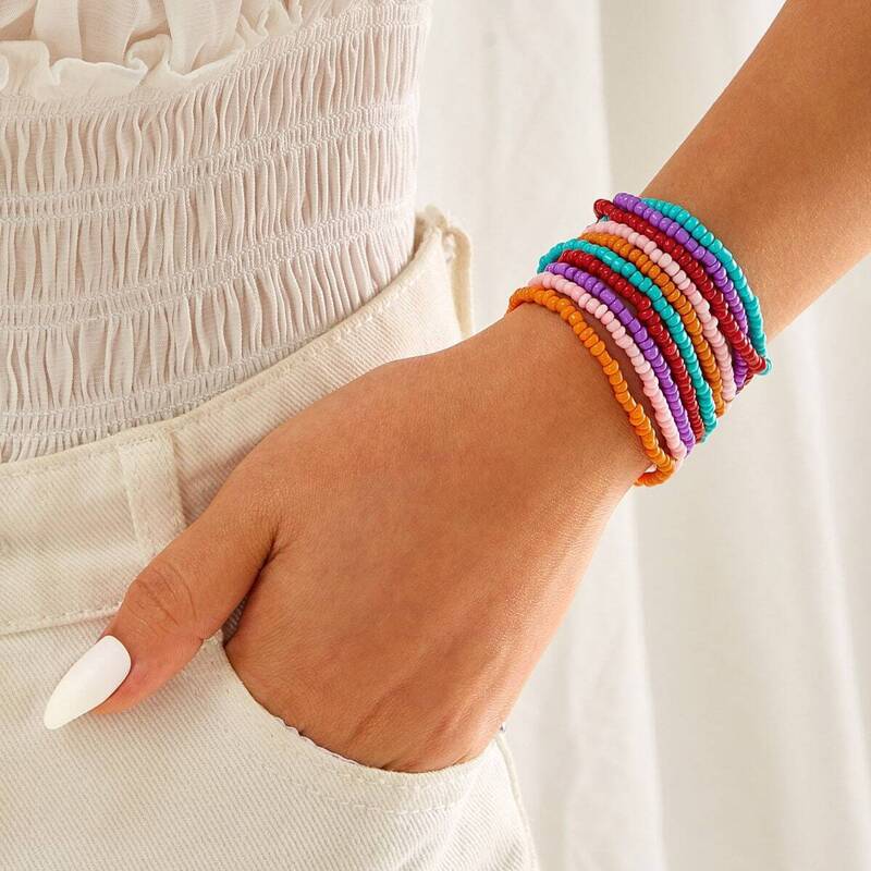 

Colorful Layered Beaded Bracelet 1pc, Multicolor