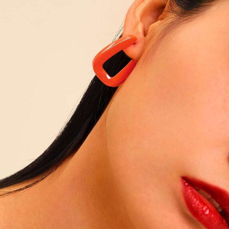 

U Shaped Earrings 1pair, Orange