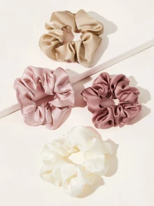 4pcs Women's Fabric Multicolor Satin Morandi Style Scrunchies For Daily Use Casual Pink AccessoriesHair Ties Scrunchy Hair Ties