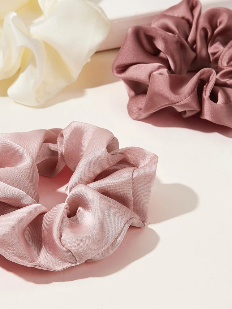 4pcs Women's Fabric Multicolor Satin Morandi Style Scrunchies For Daily Use Casual Pink Accessories Hair Ties Scrunchy Hair Ties Ponytail Head Accessories Elastic Band Beauty Home Hair Accessories Hair Rubber Bands