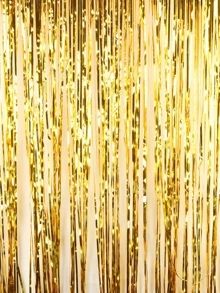 1pc Tassel Curtain Background Wall Decoration, Gold Curtain For Birthday Party Decoration Wedding - Gold - View 2