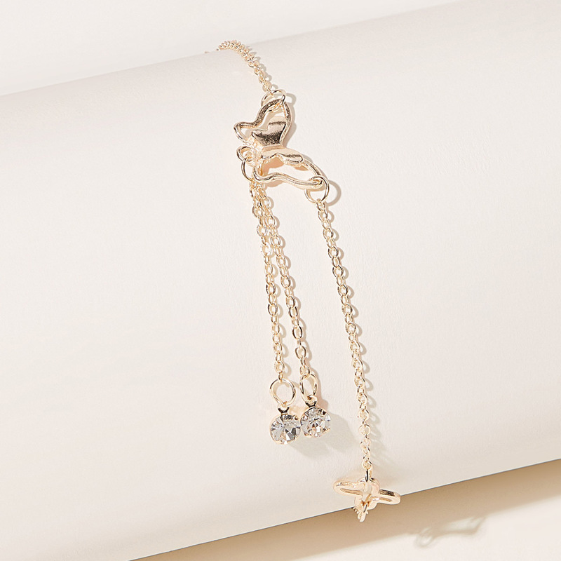 

Butterfly Decor Chain Anklet, Gold