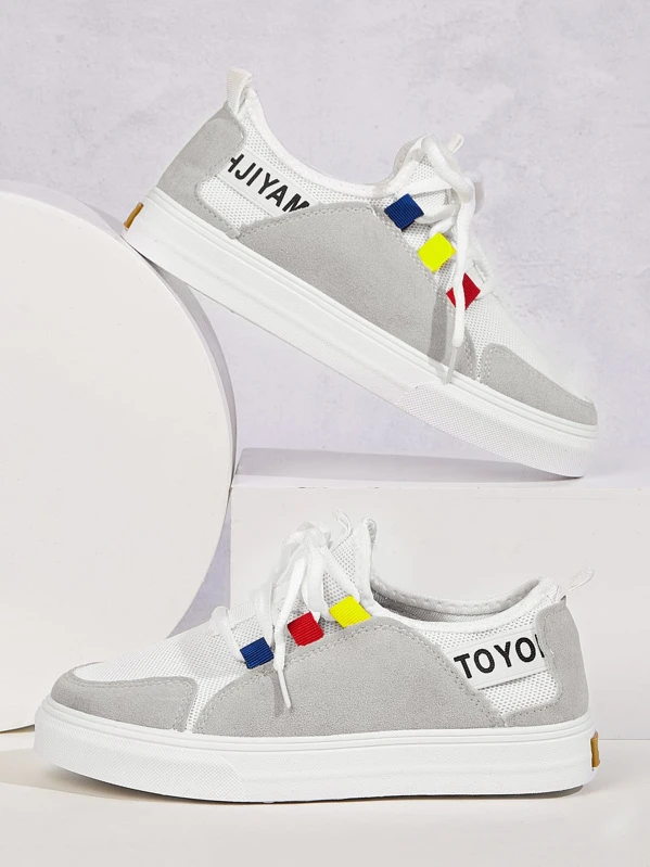 lace up mesh sneakers