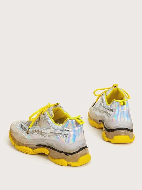 ombre lace up chunky sneakers