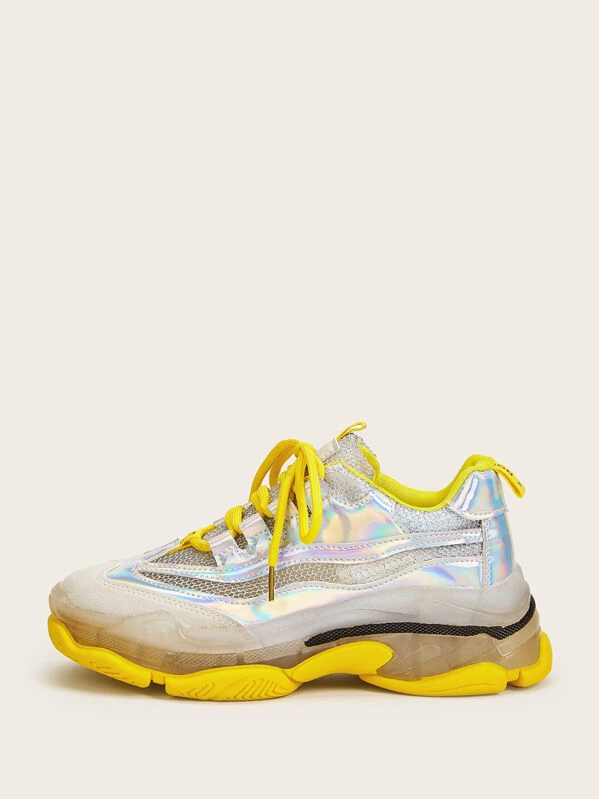 ombre lace up chunky sneakers