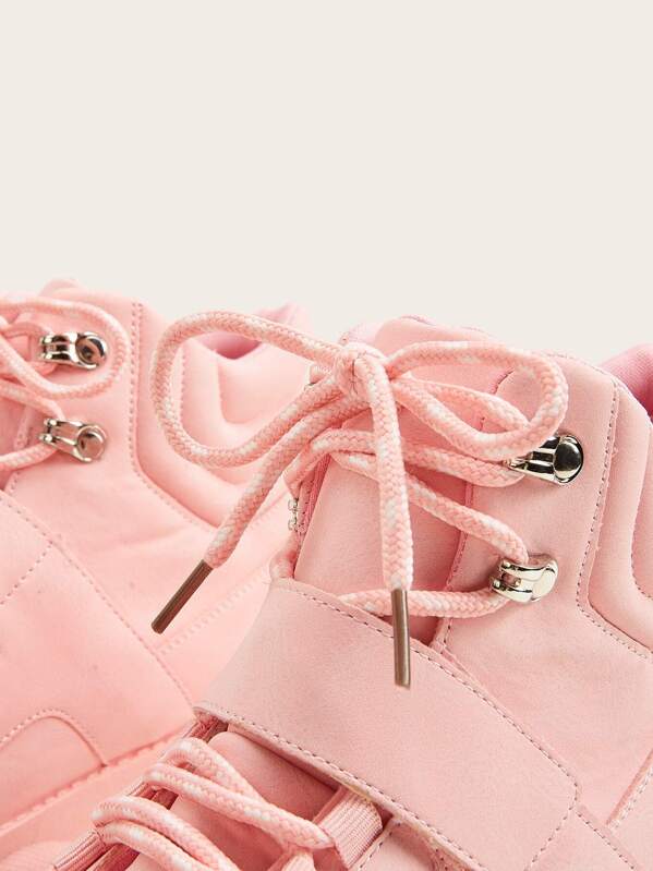 lace up front flatform chunky sole trainers