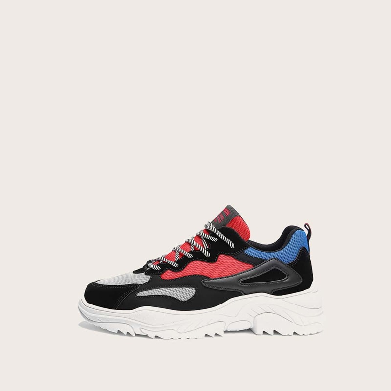 

Guys Lace-up Front Chunky Sole Trainers, Multicolor